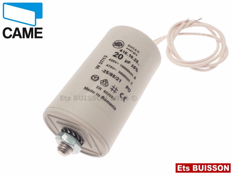 CAME - BX-B/78 - Condensateur 20µf fils et faston Réf. 119RIR278