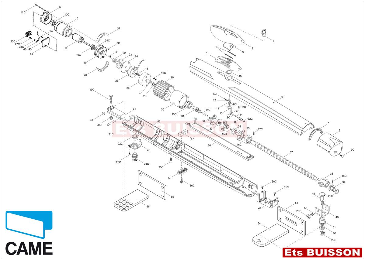 Came-AMICO-A18230-Vue-eclatee-SAV-Pieces-detachees