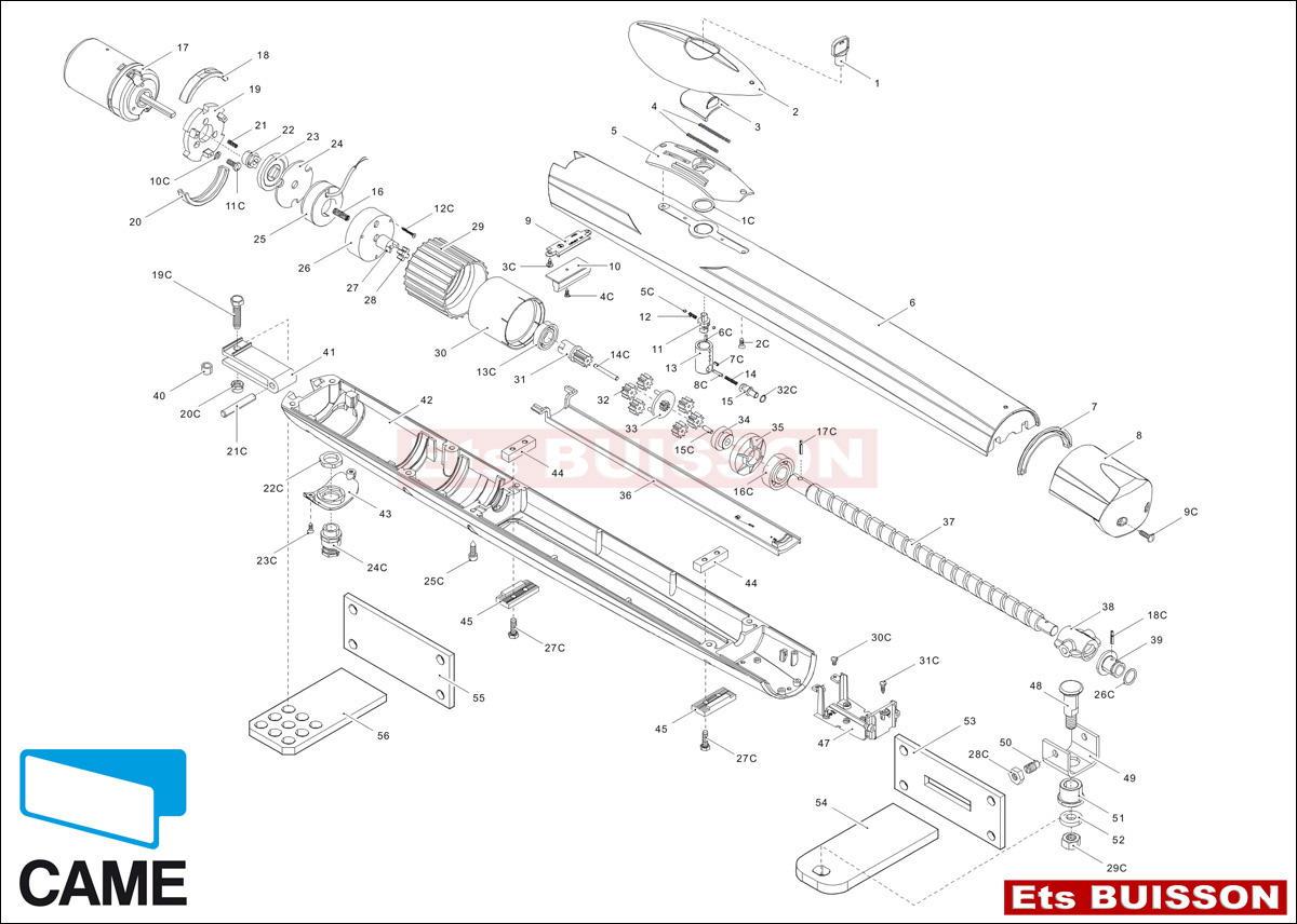 Came-AMICO-A1824-5024-Vue-eclatee-SAV-Pieces-detachees