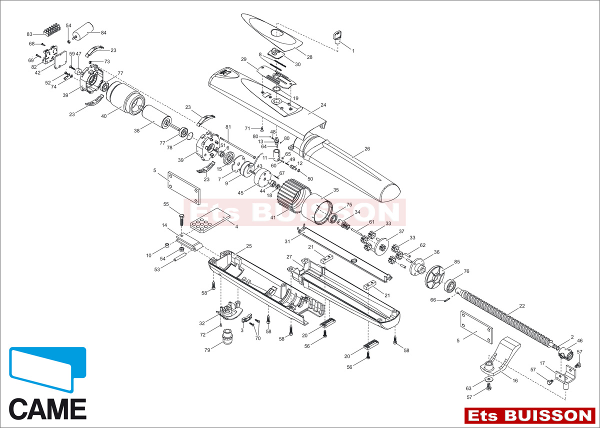 Came-AXO-302304-402306-Vue-eclatee-SAV-Pieces-detachees