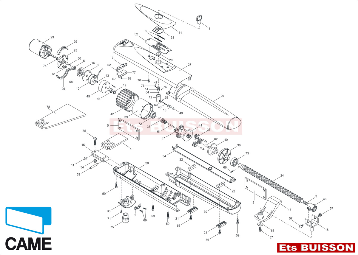 Came-AXO-3024-5024-Vue-eclatee-SAV-Pieces-detachees