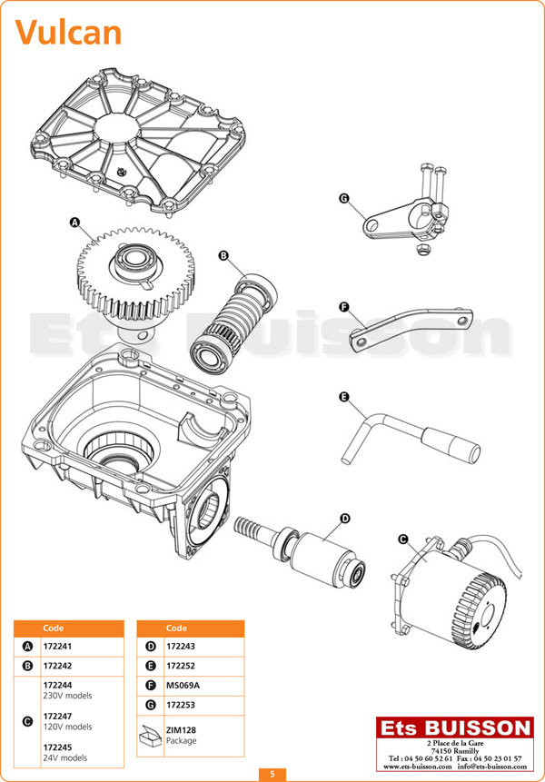 Vue éclatée du moteur V2 Vulcan