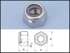 Ecrou frein hexagonal acier